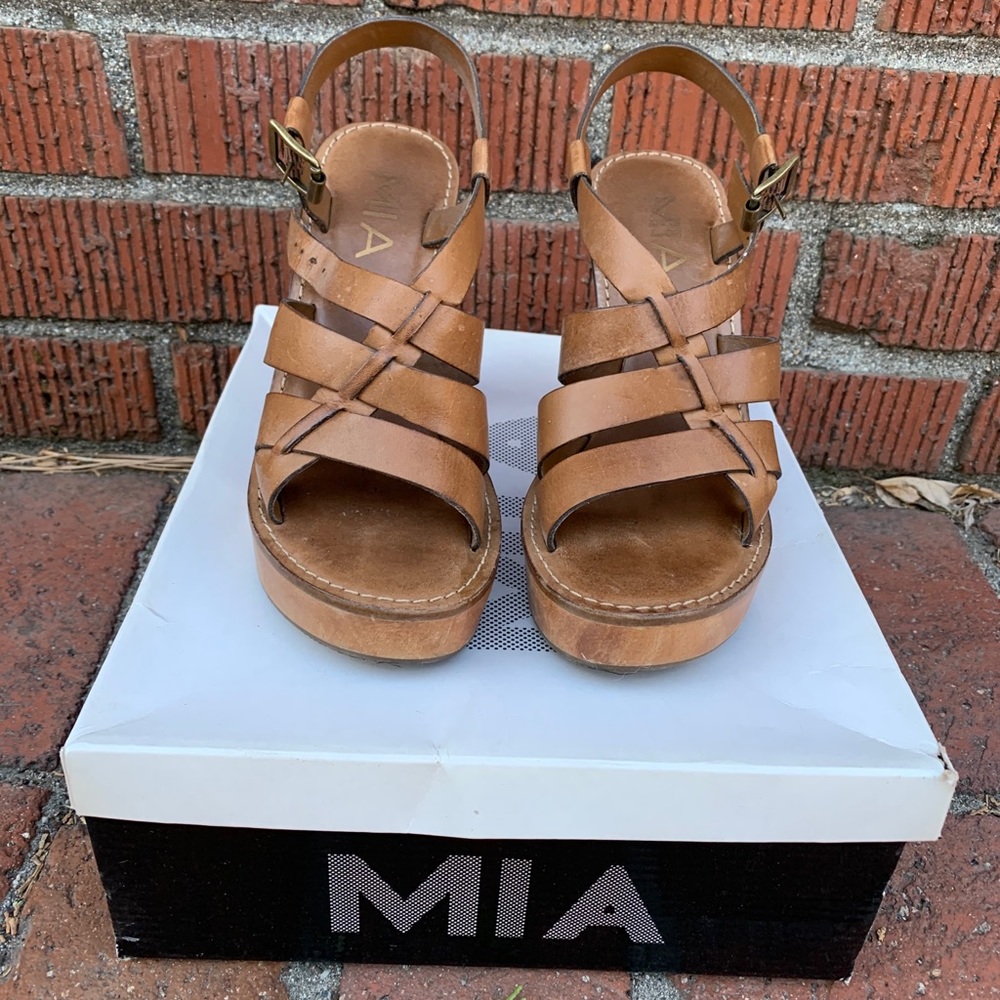 Mia brown high heeled sandals